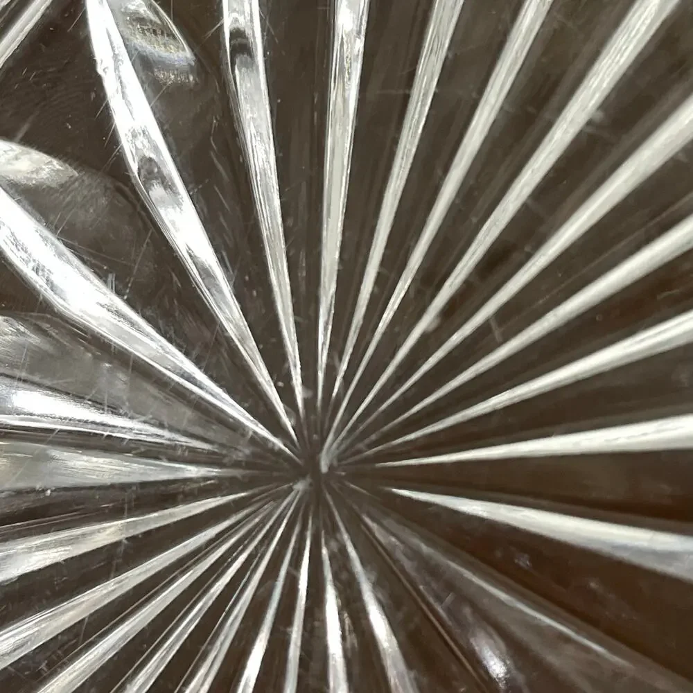 Fostoria American Clear Glass Oval Dish Bowl Serving Cubist Starburst Diamond